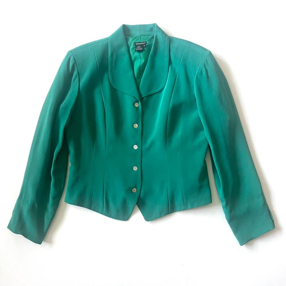 vintage green silk cropped blazer